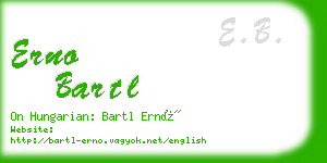 erno bartl business card